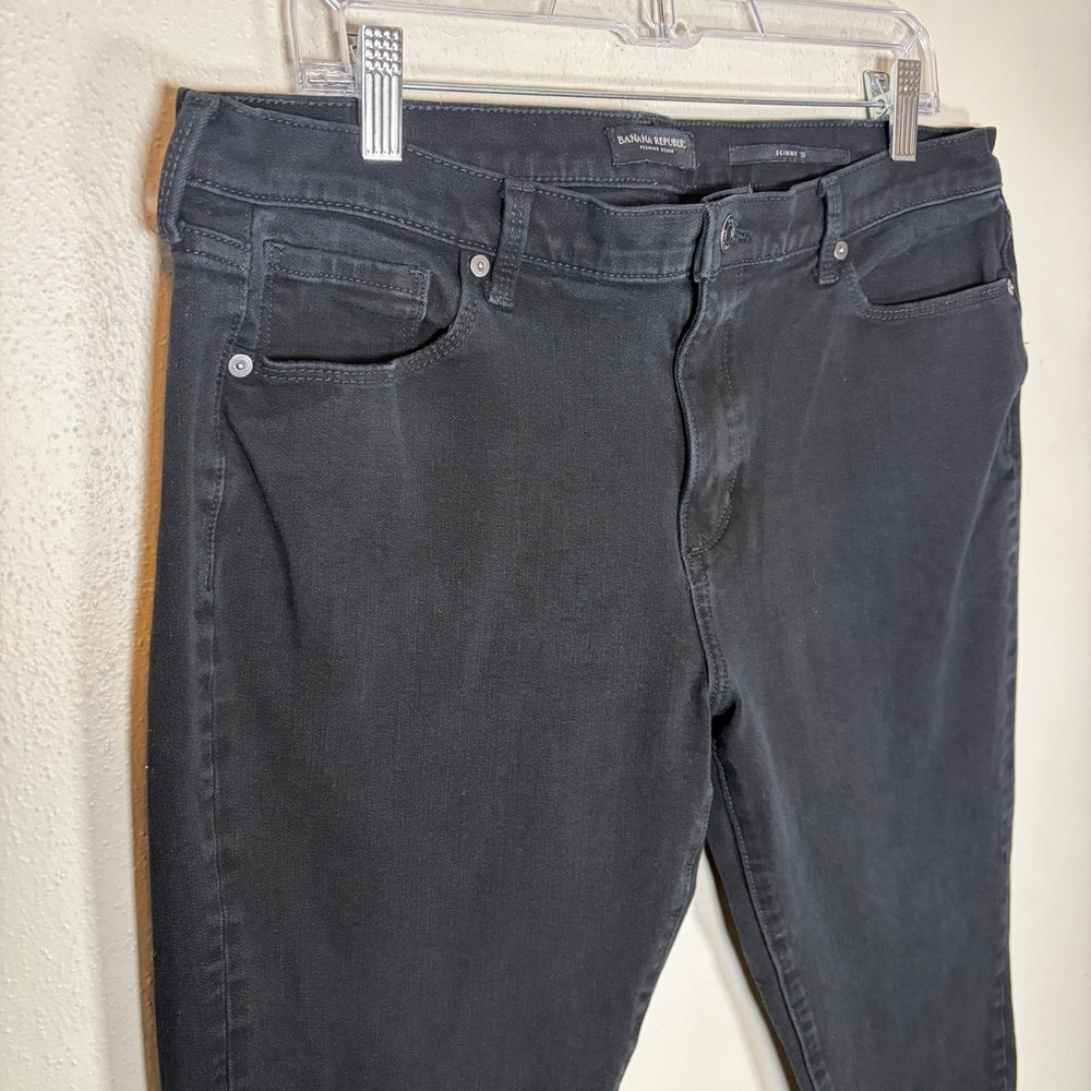 Banana Republic Premium Denim Skinny Jeans Black‎ 33 Standard Mens 33x27 - Picture 3 of 10